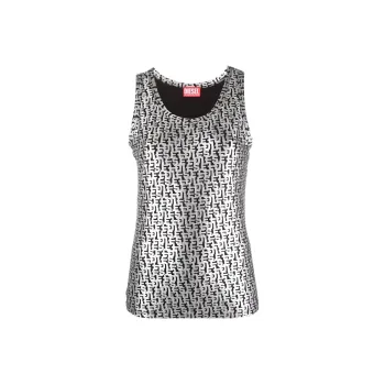 DIESEL Tank Tops Women's Black Silver
