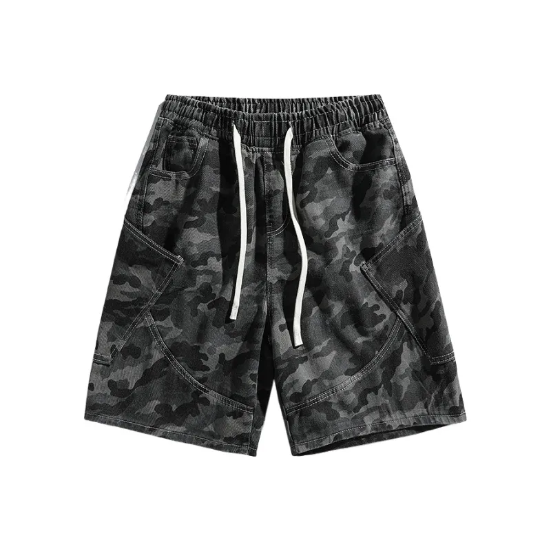 Jeep Fashion Sports Collection Denim Shorts Unisex Camouflage-0