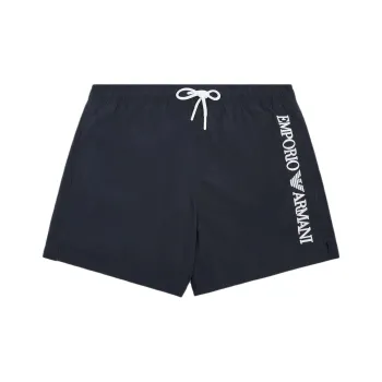 EMPORIO ARMANI Swim Shorts With Vertical Logo Embroidery