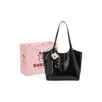 BOBDOG PU Tote Bag, Shopping Bag, Shoulder Bag Large Size Women's Black/Brown