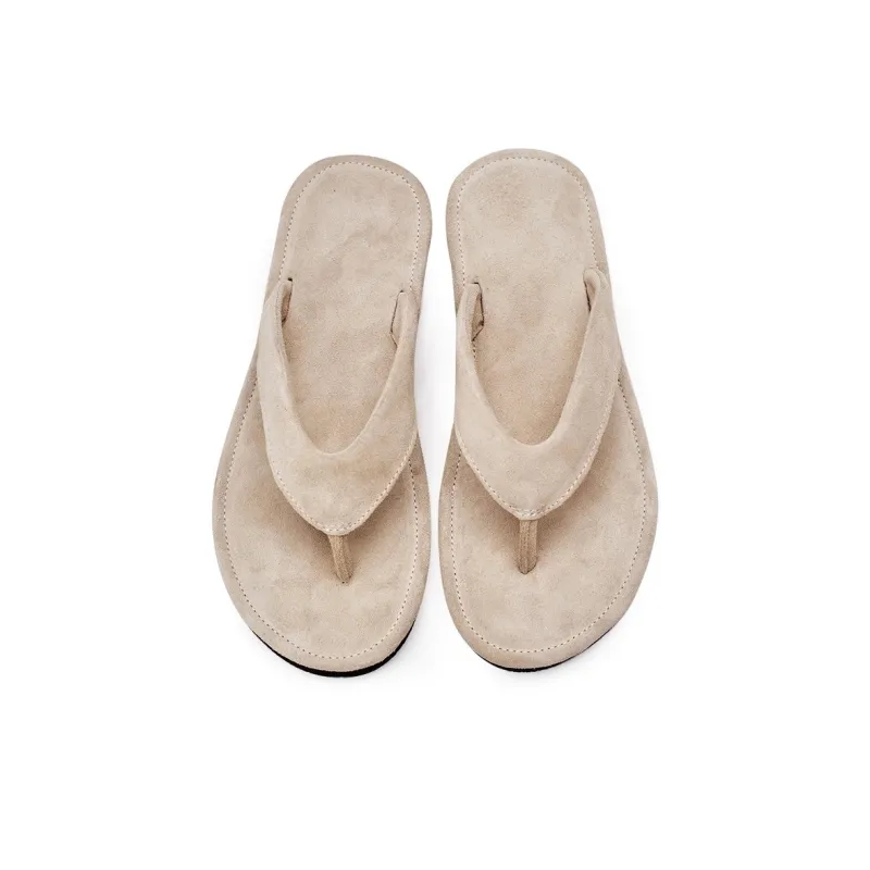 Voguhomme Abrasion Resistant Slip Resistant Flip Flops Men's Apricot-2
