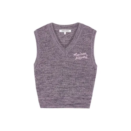 Maison Kitsune Handwriting Logo embroidered Knitted Vest