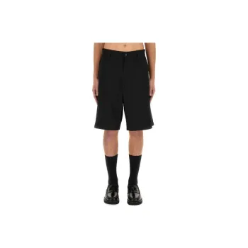 MOSCHINO Logo Patch Belt Looped Shorts