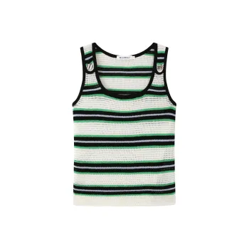 MacyMccoy Tank Tops Women's Black Green Stripes
