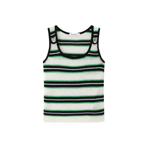 MacyMccoy Tank Tops Women's Black Green Stripes