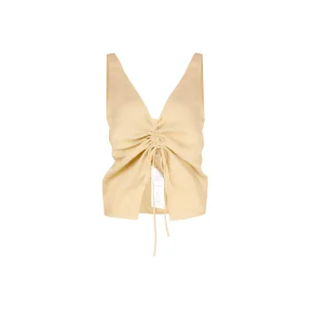 NANUSHKA Linen Drawstring Top