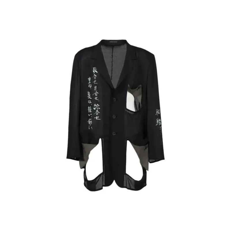 Yohji Yamamoto Pour Homme Cut Out detail Blazer-0
