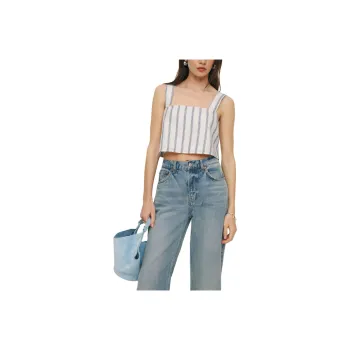 REFORMATION Lorin Linen Top Tank Tops Women's Blue