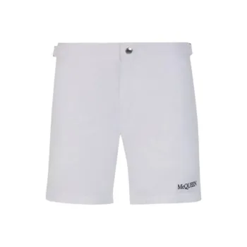 Alexander McQueen Logo Embroidered Bermuda Shorts
