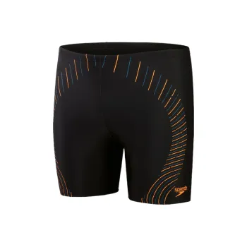 Speedo Men's Duo Logo Print Mid Jammer Swimming Shorts Men Black