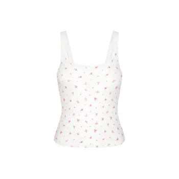 SKIMS Wedding Dress Series Tank Top Women's NEON ORCHID ROSE PRINT/Neon Orchid Rose Print