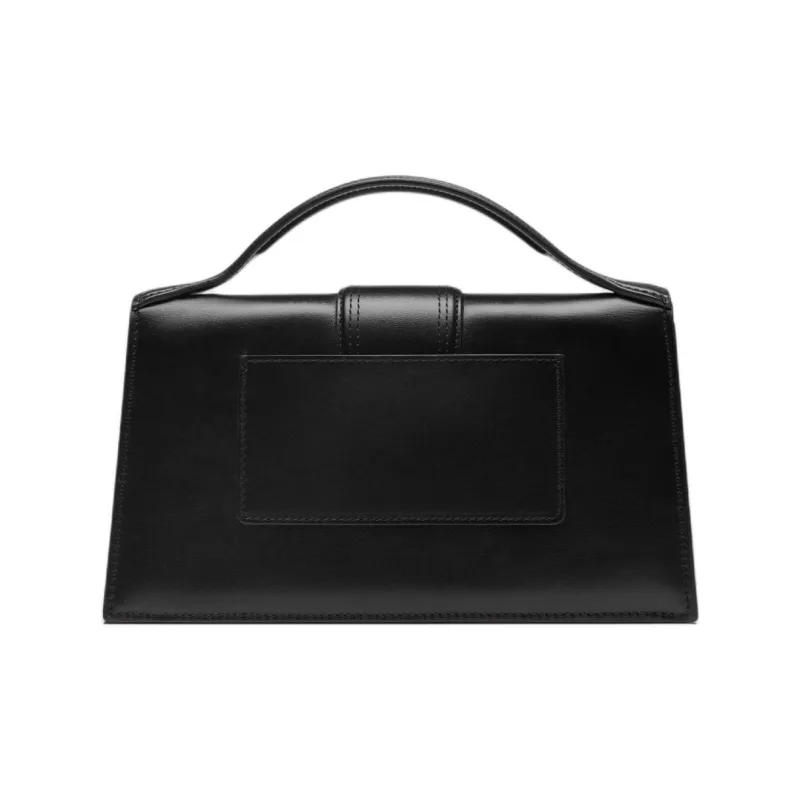 Jacquemus Le Bambino Cow Leather One Shoulder Handbag Large Size Women's Black-2