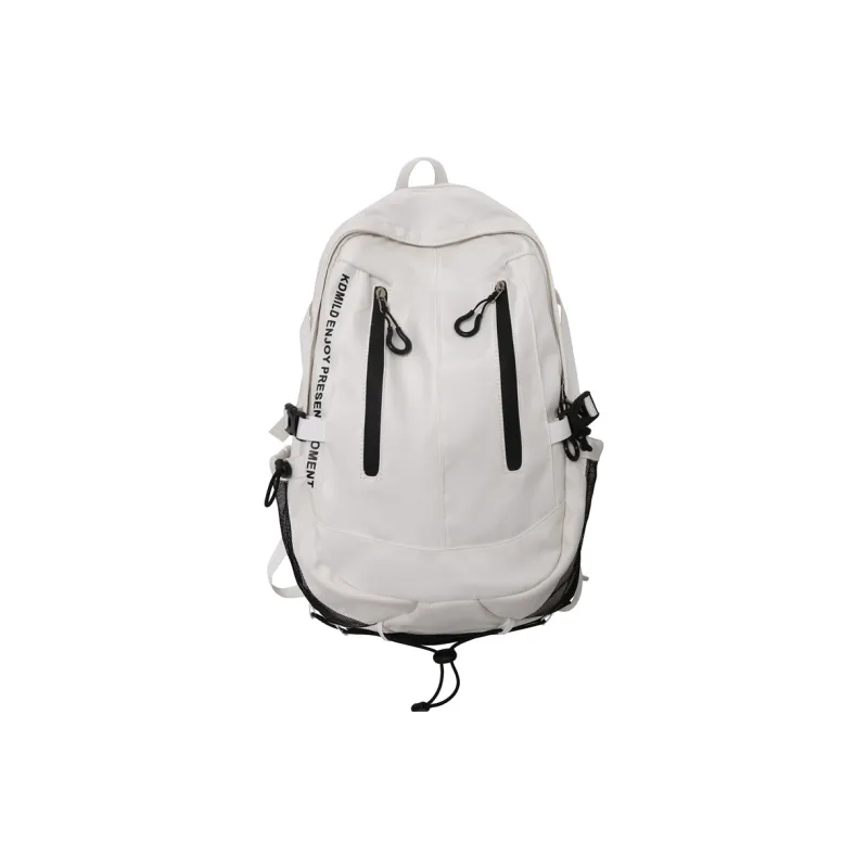 PAIBLOKS Nylon Backpack Unisex Black/White-6