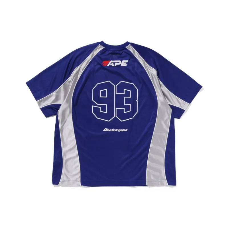 Bape Solid Camo Jacquard Multilogo Relaxed Fit Football Jersey-5