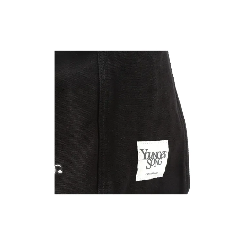 Schott N.Y.C. Younger Song Collaboration Cotton Shoulder Bag Men's Black-5