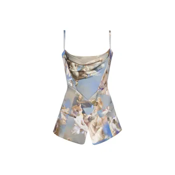 BALMAIN Sky print Tailored Corset Top