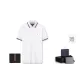Cloud White Polo Shirt+Black Wallet