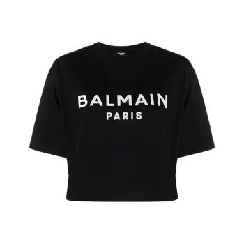 BALMAIN Cropped Logo T shirt