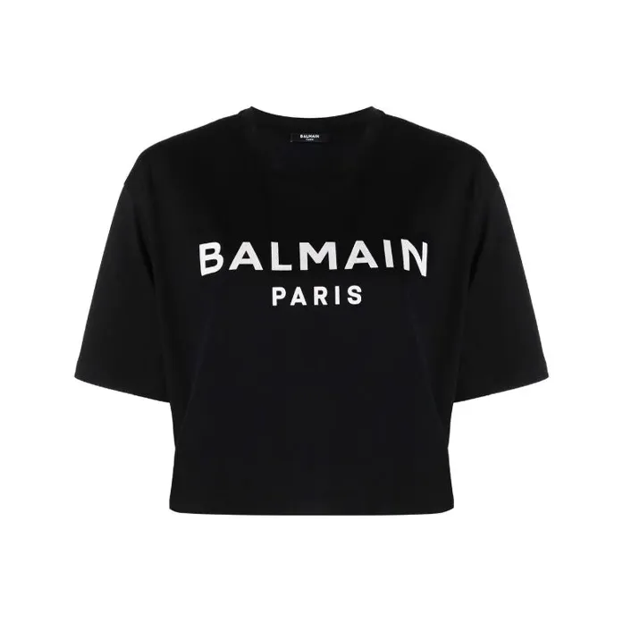 BALMAIN Cropped Logo T shirt-0