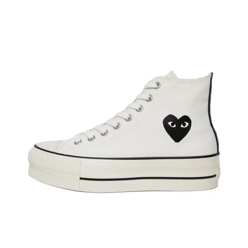 PLAY COMME Des GARÇONS x Converse Chuck Taylor All Star Anti Slip Wear Resistant High Top Canvas Shoes Unisex White