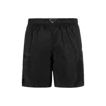 PRADA Triangle Logo Mid Rise Swim Shorts