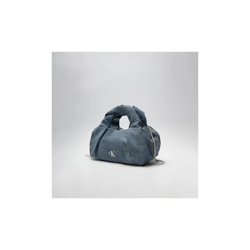 CALVIN KLEIN Fabric Handbag Medium Size Women's Denim Light Blue-3