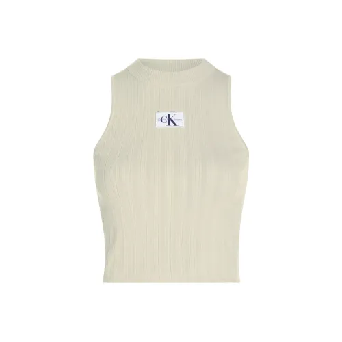 Calvin Klein Logo patch Ribbed knit Top