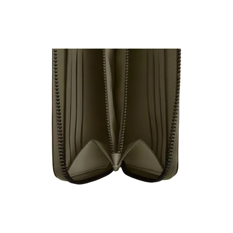 COACH Accordion Wallet Smooth Calf Leather Wallet Small Size Men's Olive Umber-2