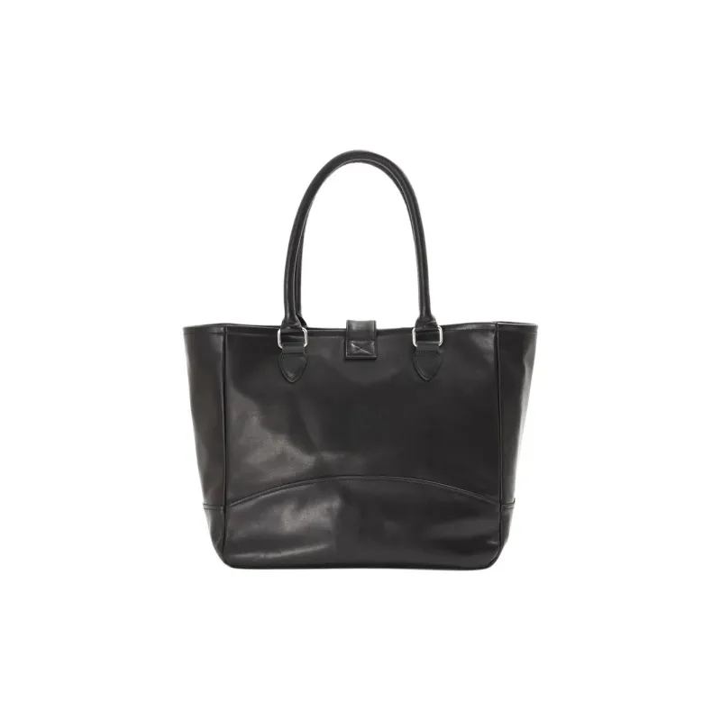 Schott N.Y.C. Cow Leather Tote Bag, Shopping Bag, Handbag Men's Black-2