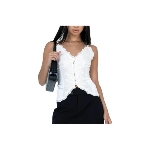 PRINCESS POLLY Tank Tops Women's White/White