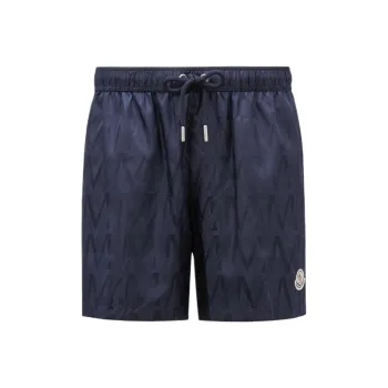 Moncler Logo Patch Drawstring Swim Shorts