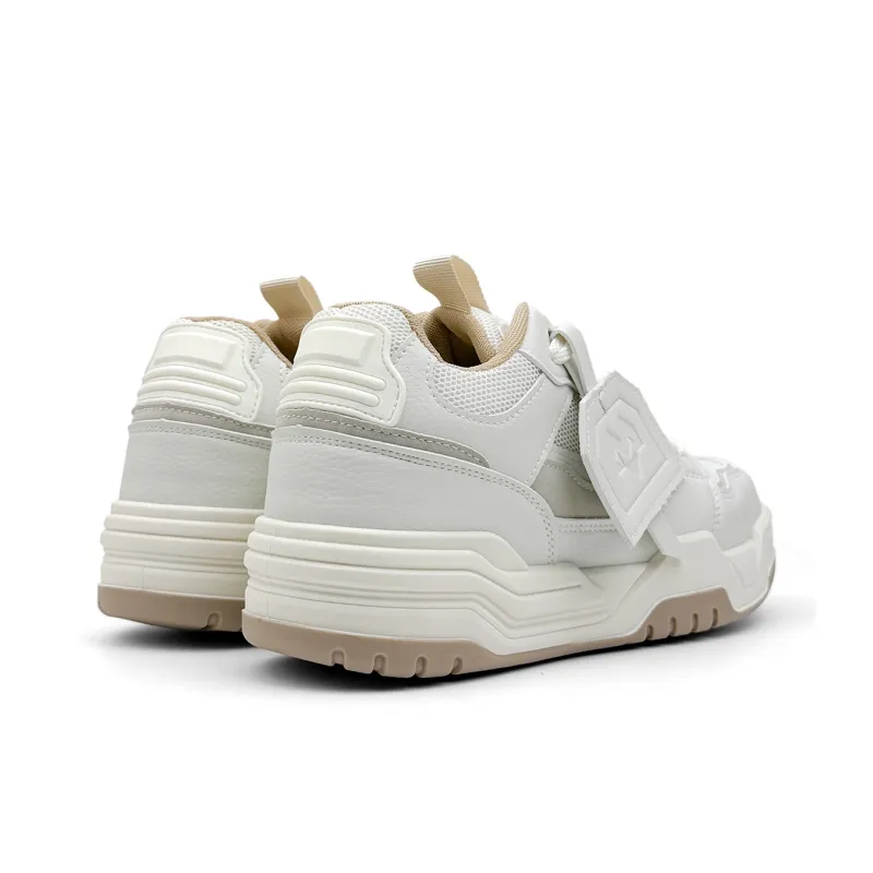 Mengsai Cushioning Coverage And Abrasion Resistant Low Top Skateboard Shoes Men's Cool White-4