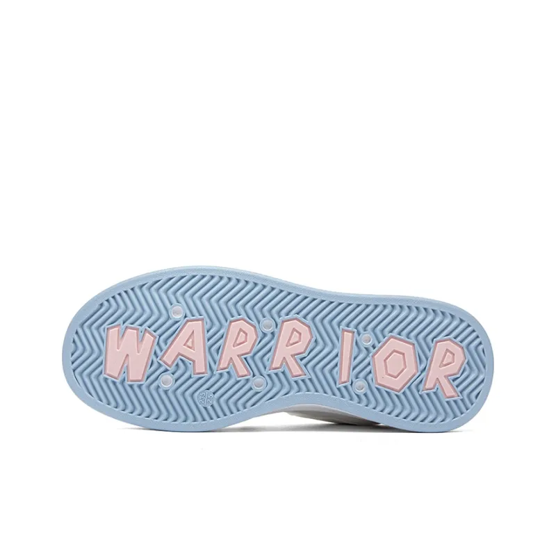 Warrior Lightweight And Breathable Low Top Skateboard Shoes Women's White Blue Pink-5