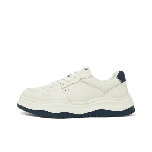 COMELY Breathable Height Increase Low Top Skateboard Shoes Men's Ecru