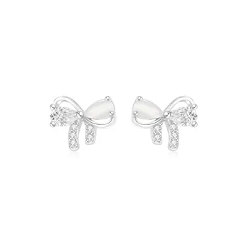 Love Link 999 Fine Silver Stud Earrings Women's