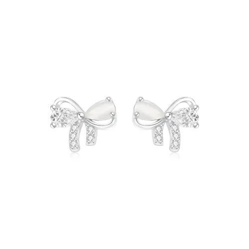 Love Link 999 Fine Silver Stud Earrings Women's