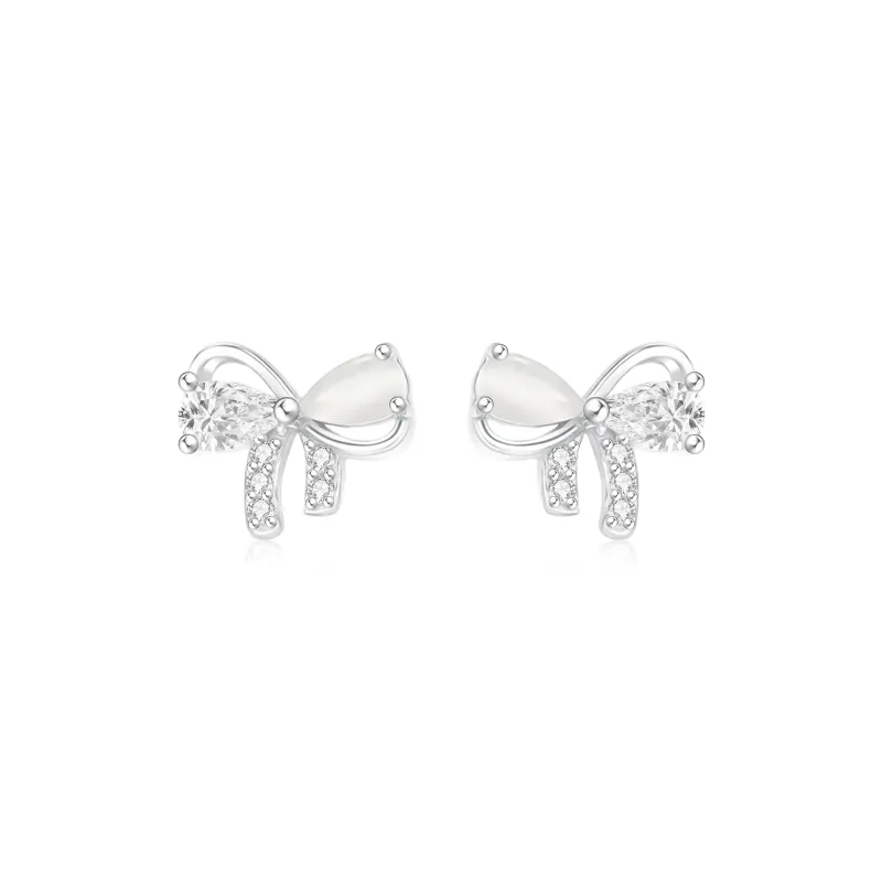 Love Link 999 Fine Silver Stud Earrings Women's-0