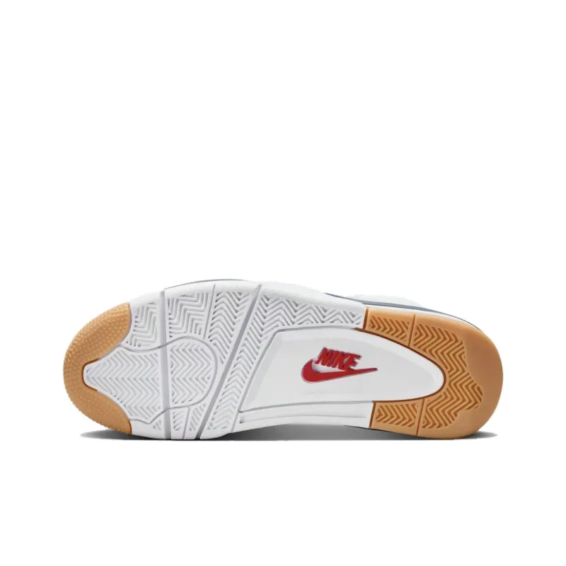 Nike SB x Jordan Air Jordan 4 'Navy' Abrasion Resistant High Top Vintage Basketball Shoes Unisex White Blue-5
