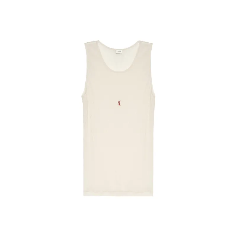 SAINT LAURENT Cassandre Sleeveless Tank Top-0
