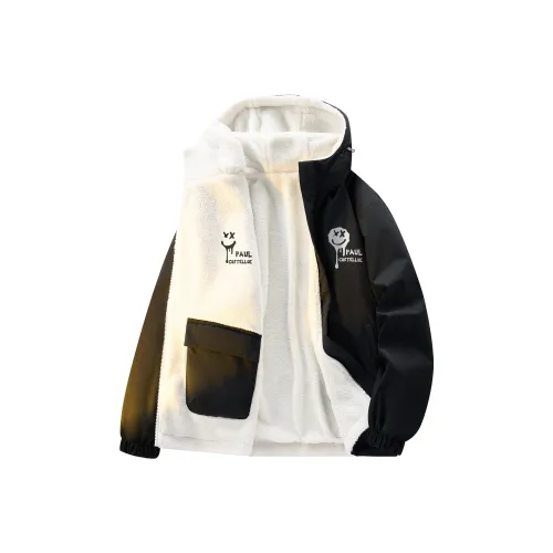 panelled feather-down jacket