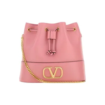 Valentino Vlogo Lambskin Bucket Bag Shoulder Bag Crossbody Bag Mini Women's Pink