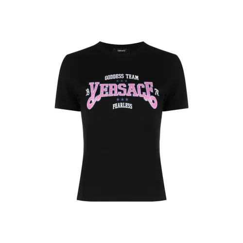 VERSACE Logo Printed Crewneck T Shirt