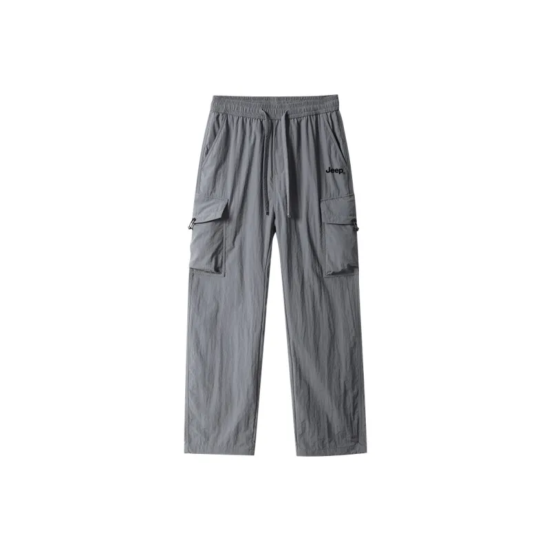 Jeep Loose Fit Straight Fit Draped Wide Leg Casual Pants Unisex-14
