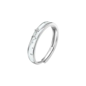 Hot Real Silver Building S925 Silver Rings Unisex White