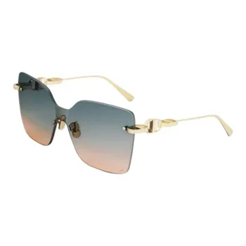DIOR Metal Square Sunglasses Unisex Gold
