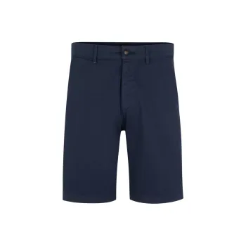 HUGO BOSS Slim-Fit Shorts In Stretch-Cotton Twill Casual Shorts Men's Dark Blue