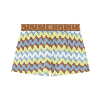 VERSACE Wave Greca Border Swim Shorts