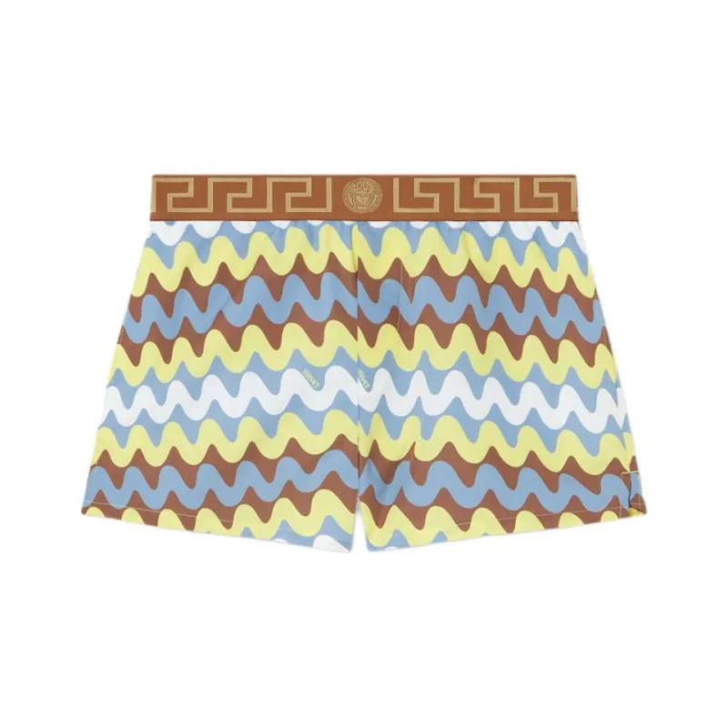 VERSACE Wave Greca Border Swim Shorts-0