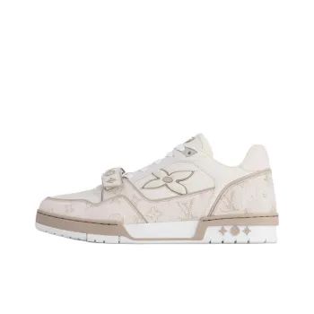 LOUIS VUITTON Trainer Low Top Skateboard Shoes Men's Ecru