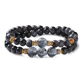 Amy's Garden Natural Obsidian Bracelets Unisex